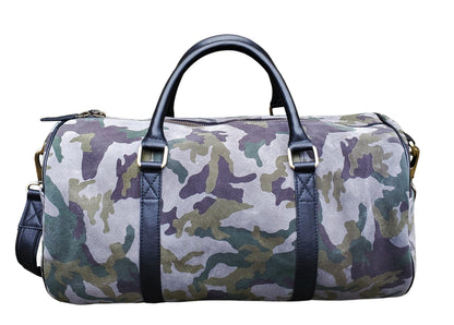 Green Camouflage Suede Duffel Bag - FH Wadsworth