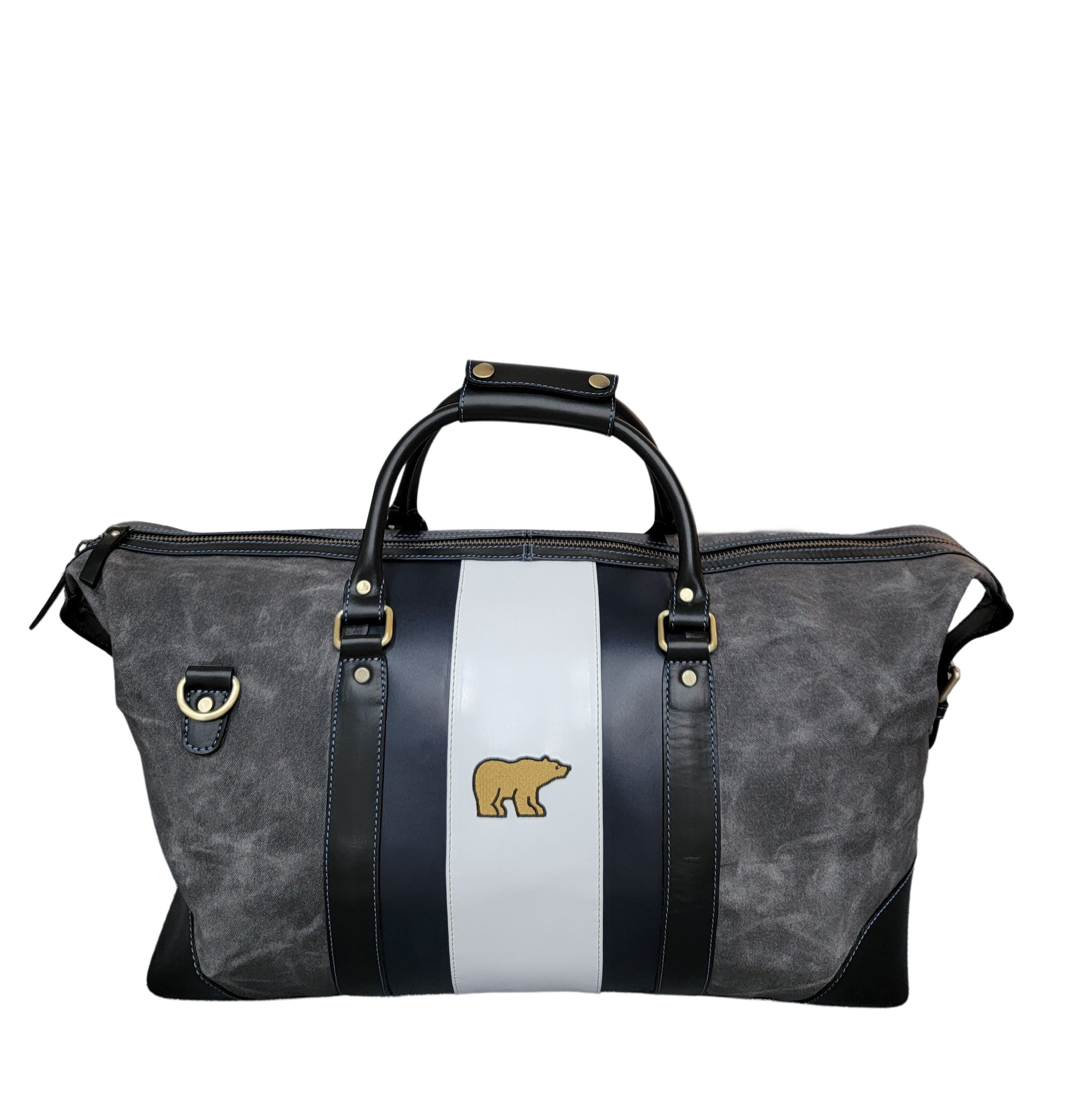 JNGOLDENBEARGreywaxedcanvasbag