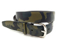 Green Leather Camouflage Print Belt - FH Wadsworth