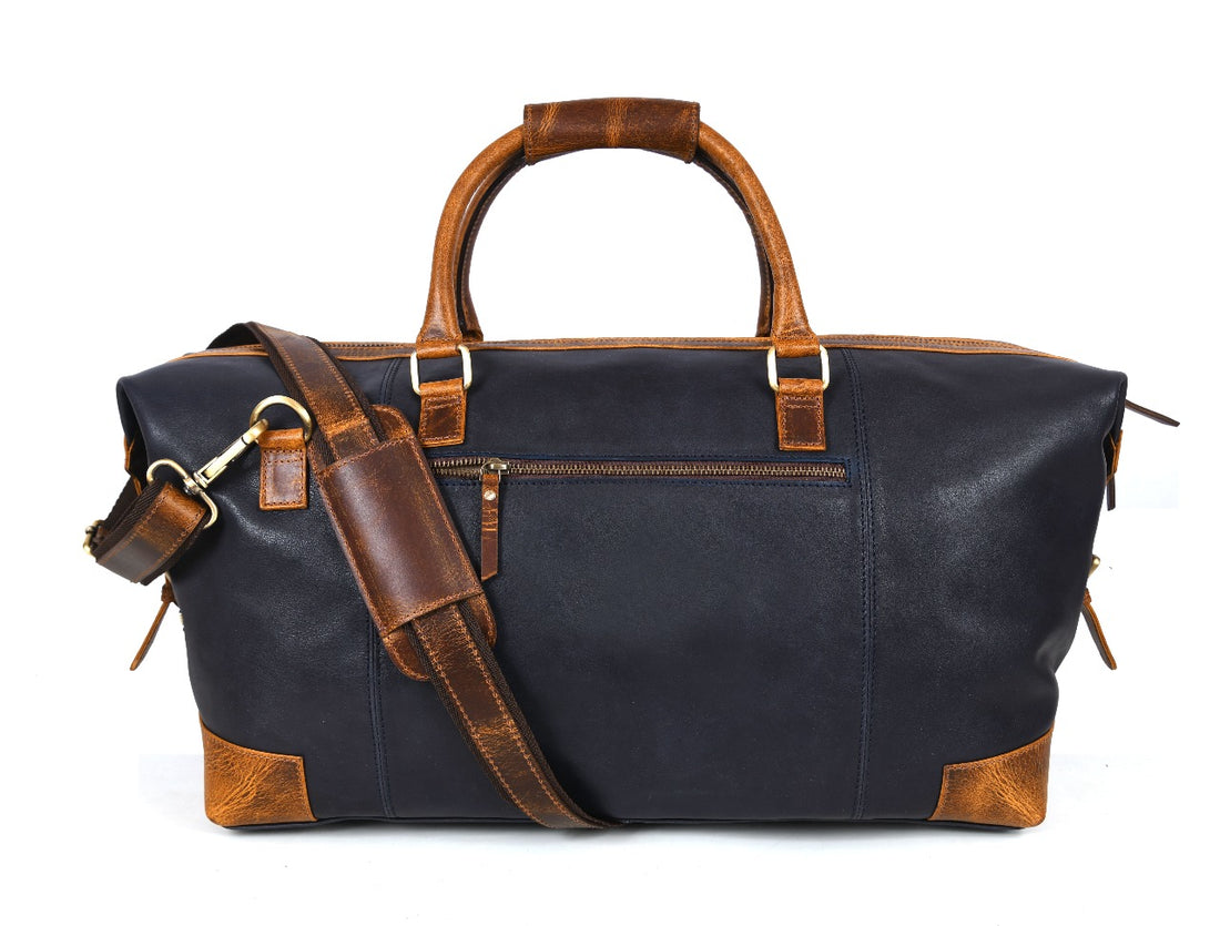 Maidstone Blue Leather Duffle Bag - FH Wadsworth