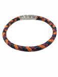Multicolored Blue Orange Purple Braided Leather Bracelet