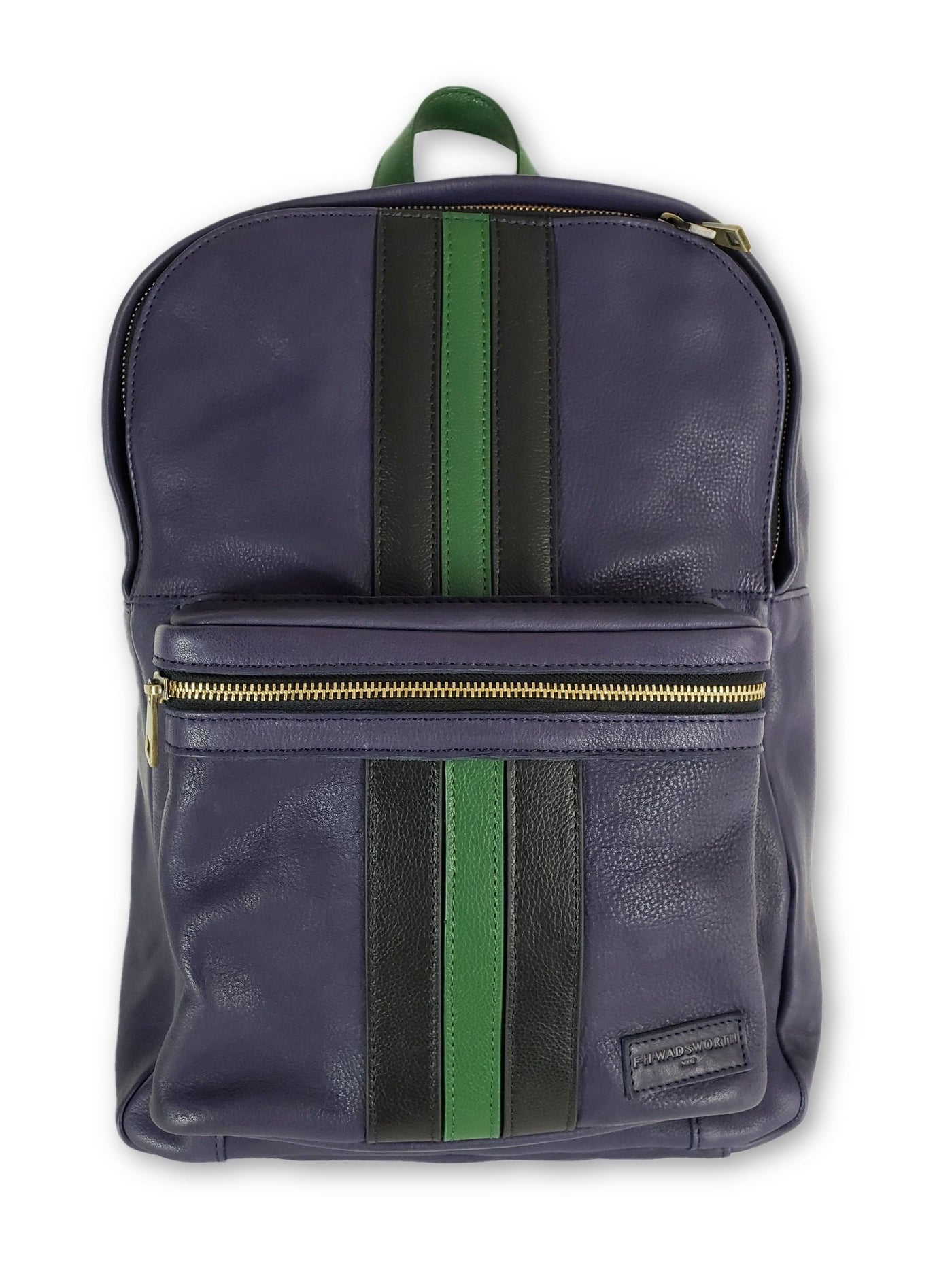 Purple Leather Striped Backpack - FH Wadsworth