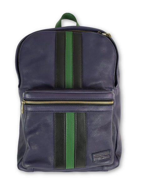Purple Leather Striped Backpack - FH Wadsworth