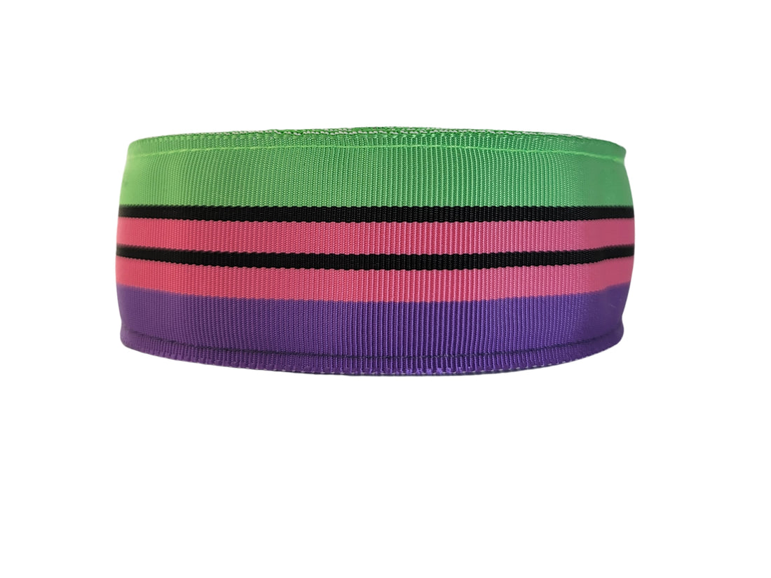 Vintage Pink Purple &amp; Green Ribbon Belt