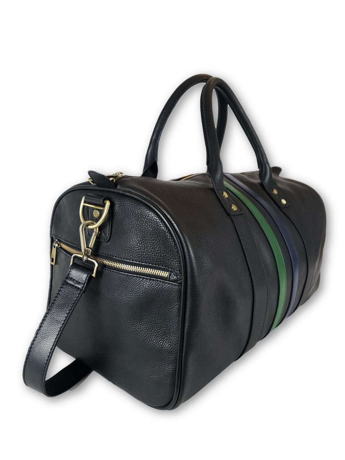 Black Leather Duffle Bag - FH Wadsworth