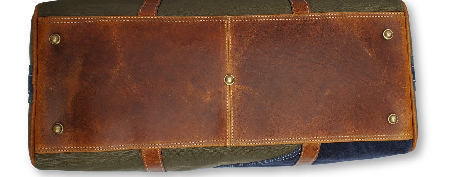 Canvas &amp; Suede Duffle Bag - FH Wadsworth