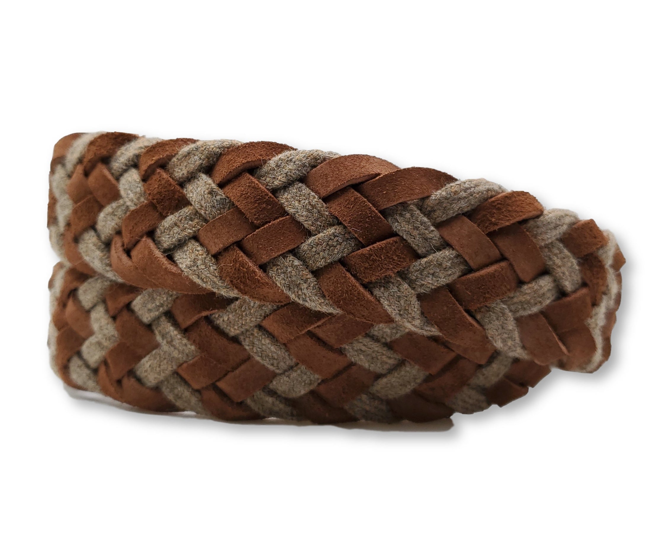 Braided Wool &amp; Suede Belt - FH Wadsworth