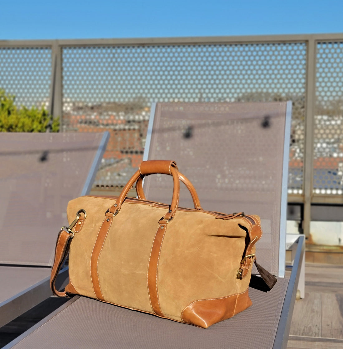Bourbon Suede Duffle Bag