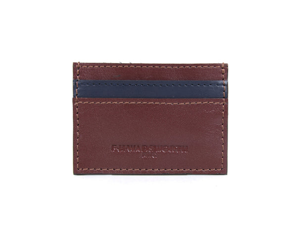 Burgundy & Blue Leather Card Case