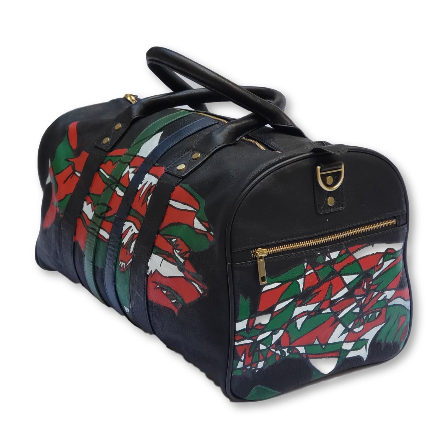FH Wadsworth x Michael Myers  Custom Shark Leather Duffle Bag - FH Wadsworth