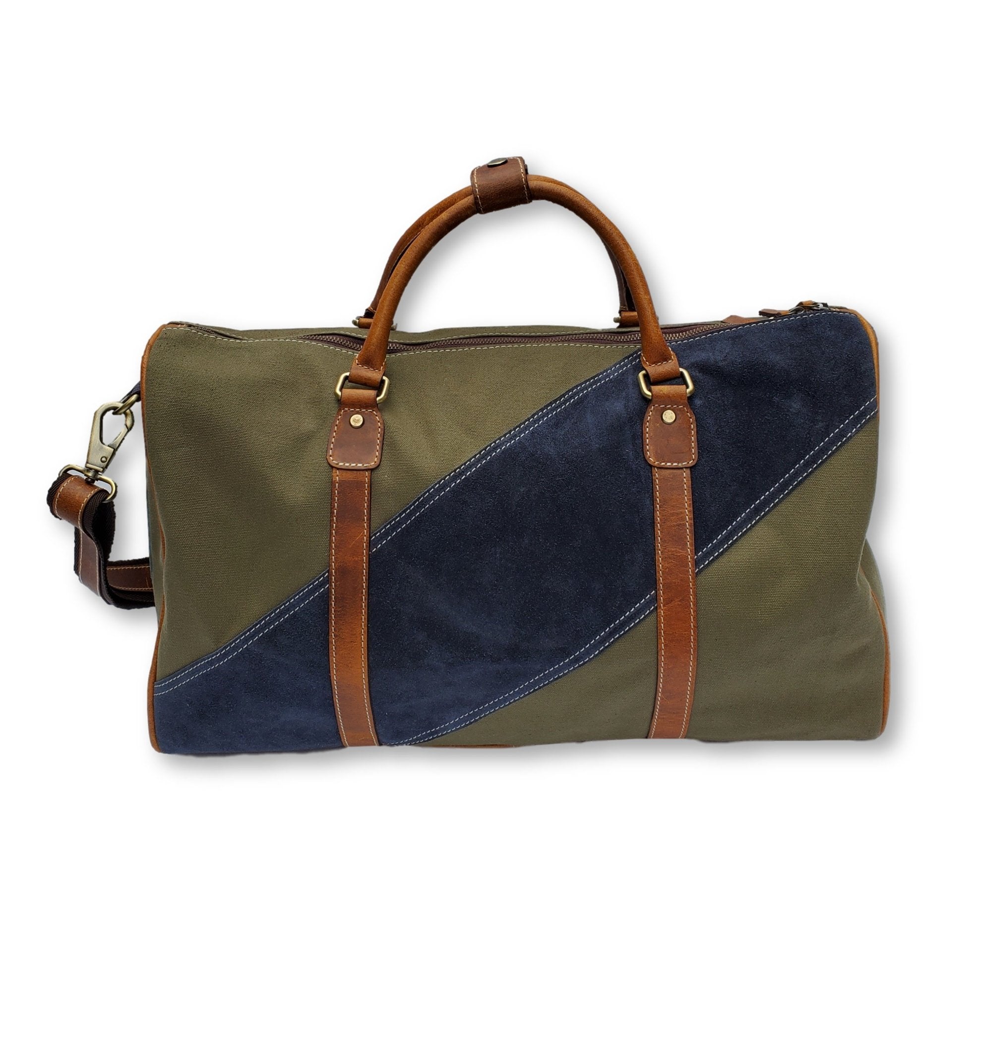 Canvas &amp; Suede Duffle Bag - FH Wadsworth
