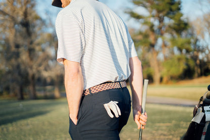 Maroon &amp; Orange Interwoven Elastic Stretch Belt - FH Wadsworth