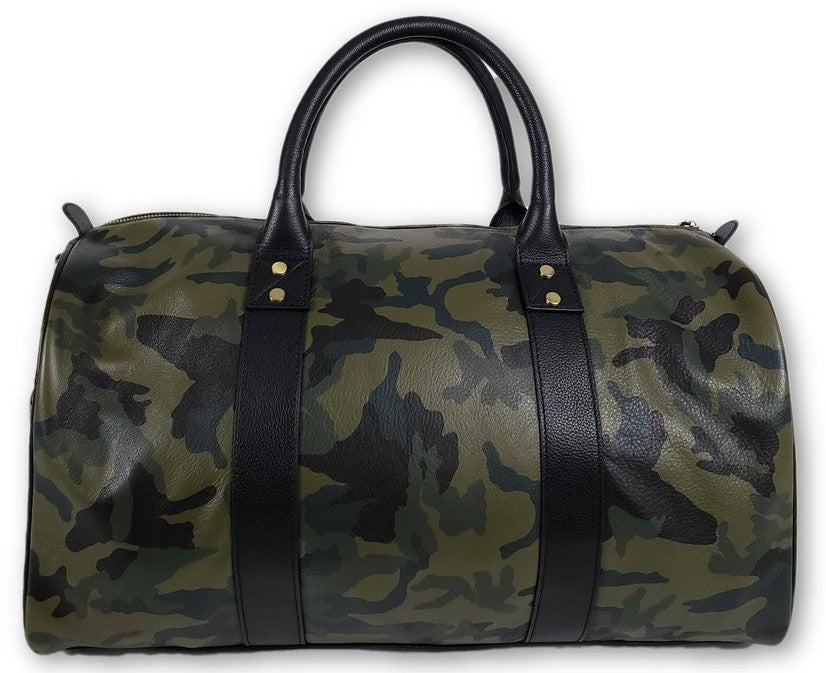 lululemon camo duffle bag Green Camo Leather Duffle Bag by FH Wadsworth