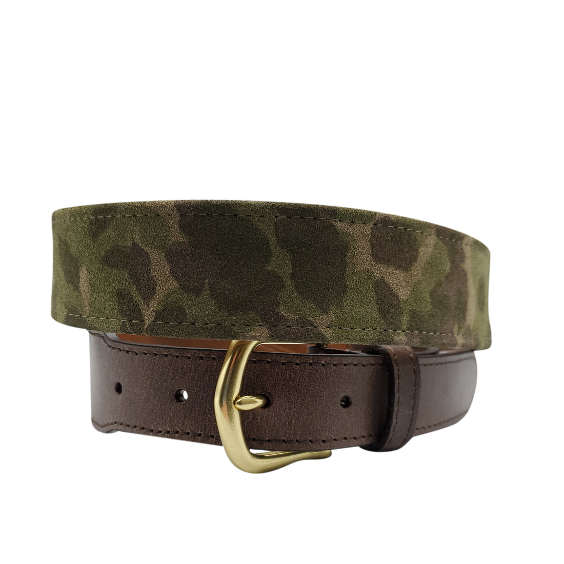 Green Camouflage Suede Belt