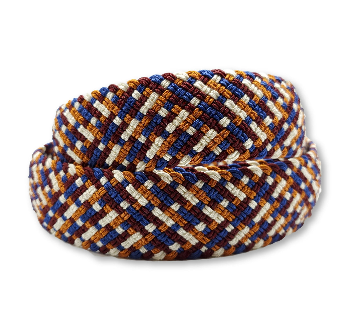Maroon &amp; Orange Interwoven Elastic Stretch Belt - FH Wadsworth