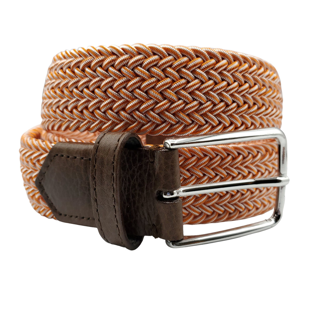 Orange &amp; White Elastic Stretch Belt