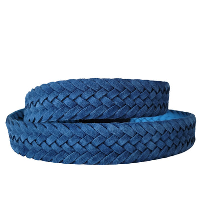 Braided Blue Suede Belt