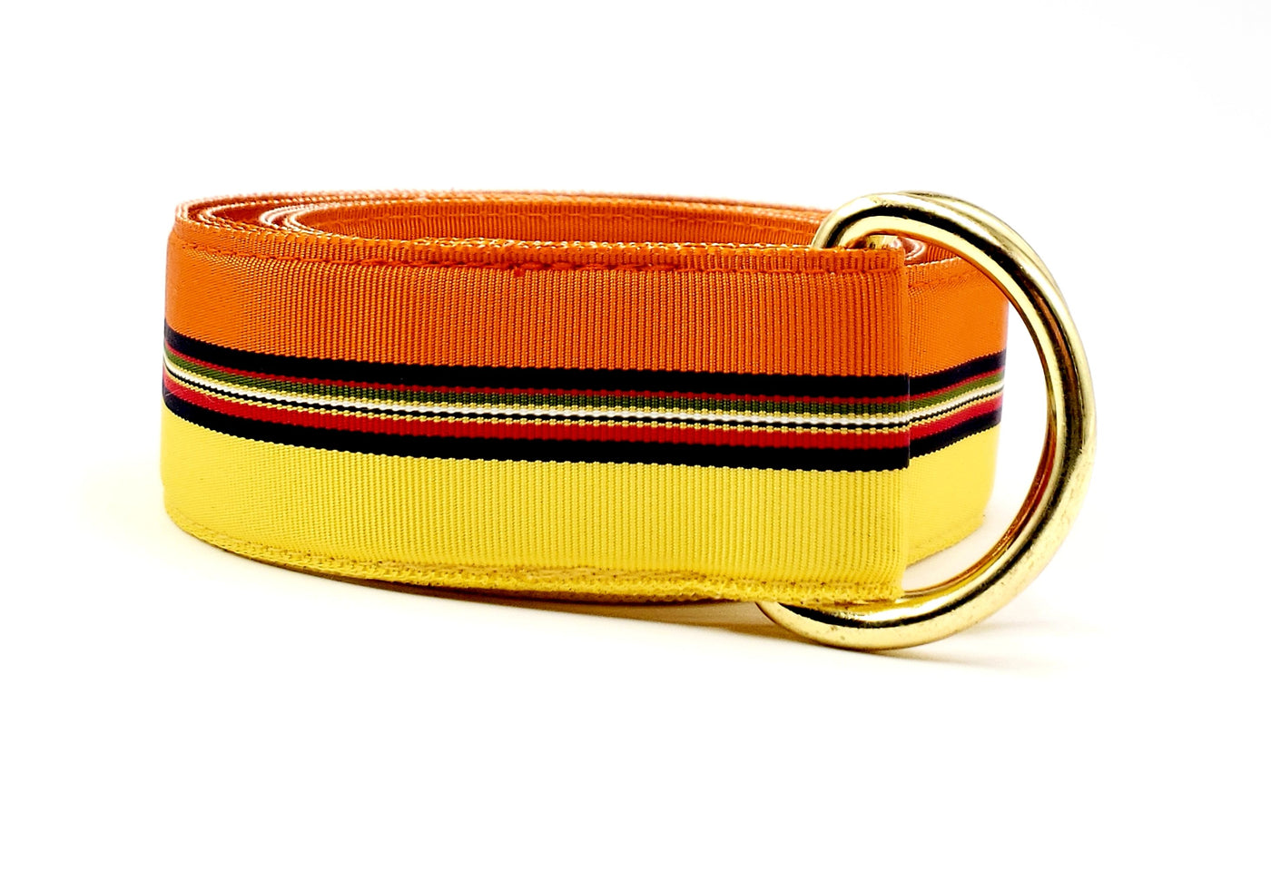 Yellow & Orange Striped Sunset Ribbon Belt - FH Wadsworth