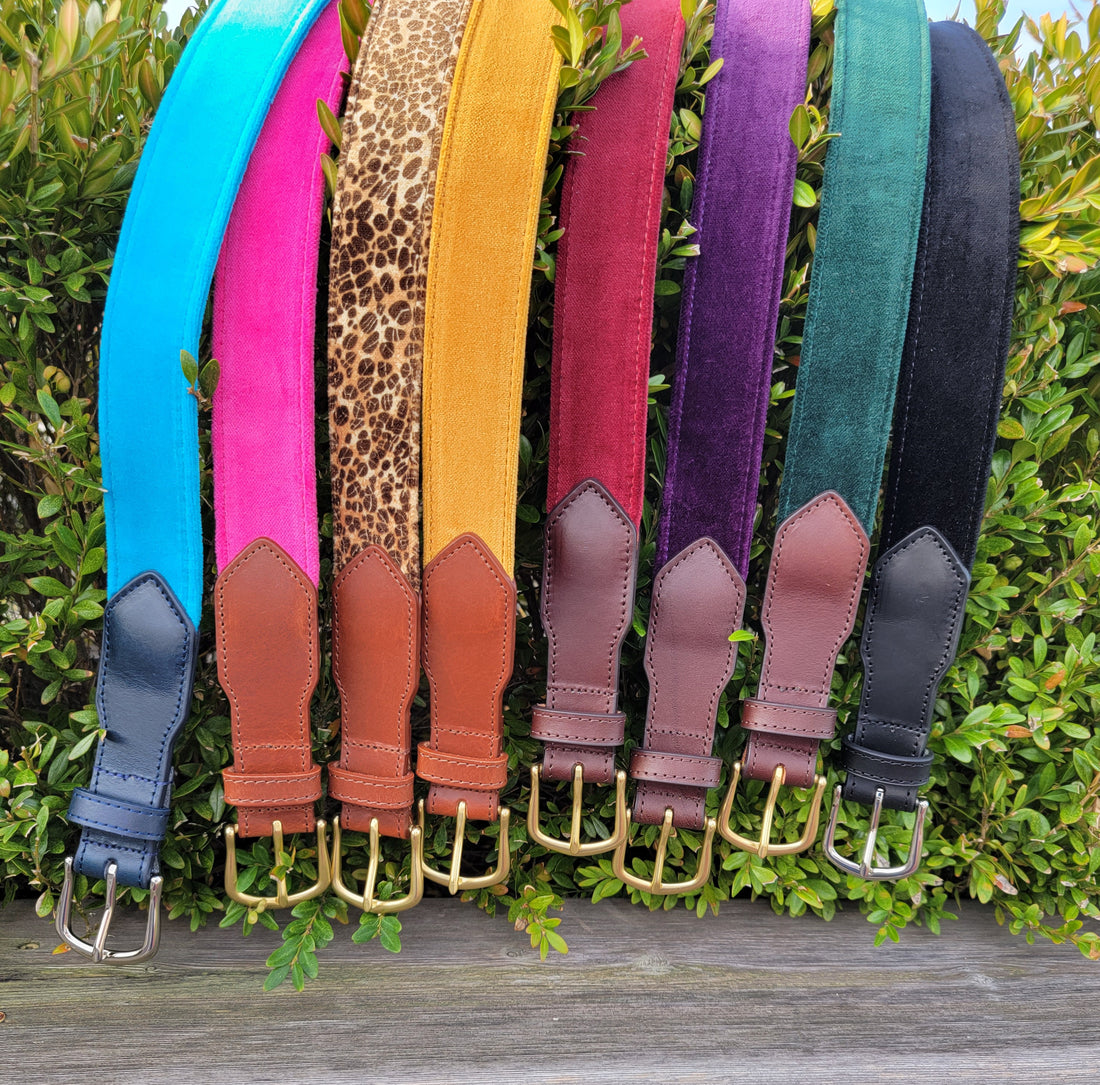Velvet Leather Tab Belt