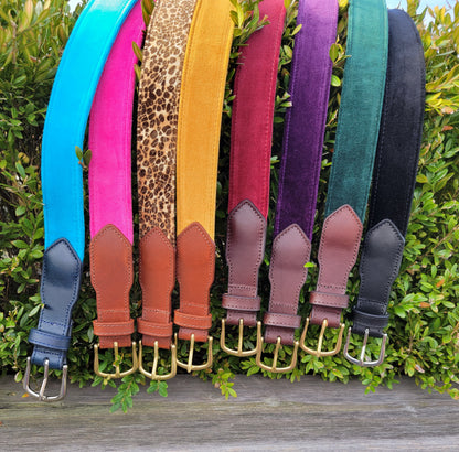Velvet Leather Tab Belt
