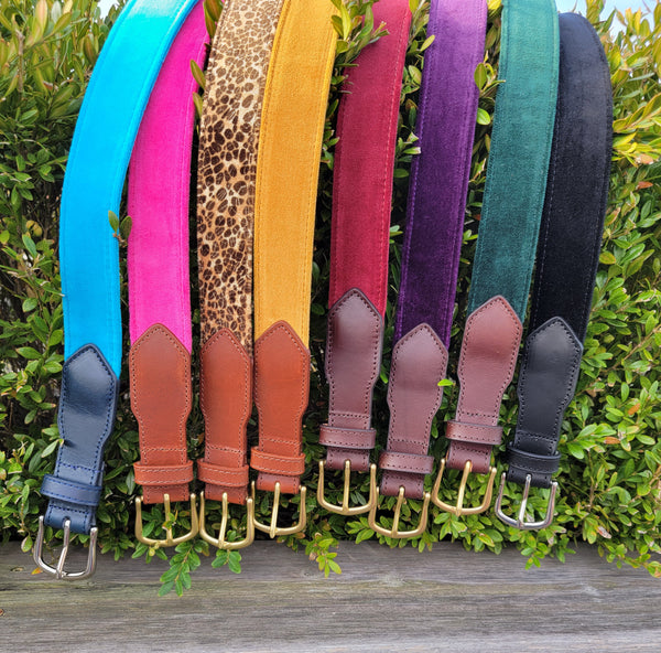 Velvet Leather Tab Belt